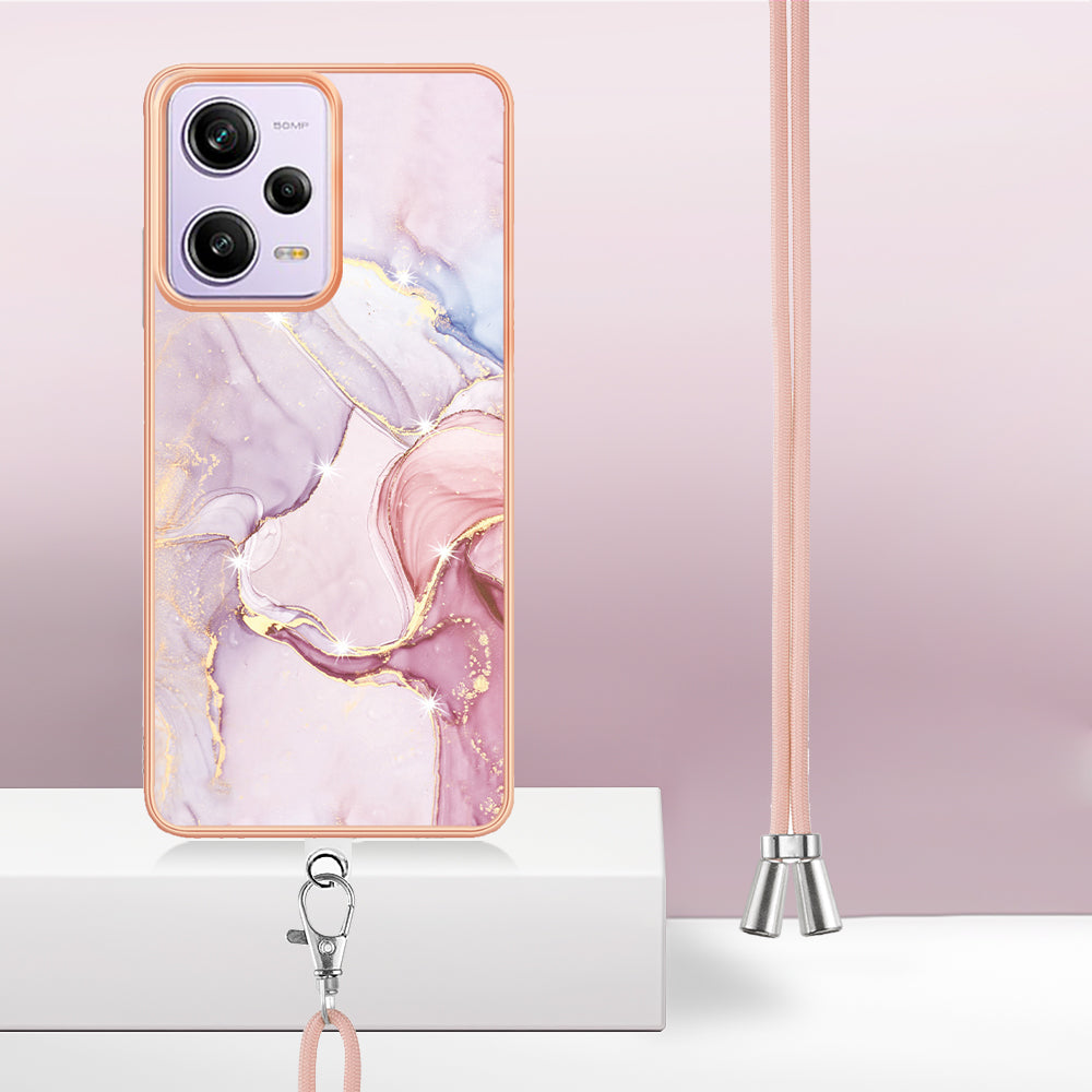 YB IMD Series-9 TPU Phone Case for Xiaomi Redmi Note 12 Pro 5G / Note 12 Pro Speed 5G / Poco X5 Pro 5G , Marble Pattern Electroplated Cover - Rose Gold 005 YB IMD Series-9 TPU Phone Case for Xiaomi Redmi Note 12 Pro 5G / Note 12 Pro Speed 5G / Poco X5 Pro 5G , Marble Pattern Electroplated Cover - Rose Gold 005